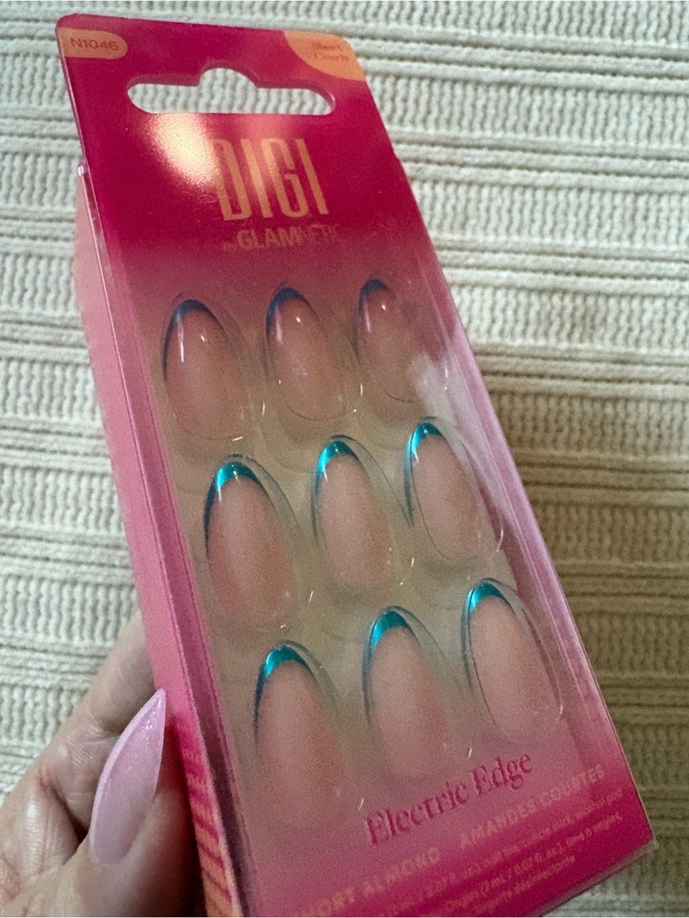 Digi Glamnetic Electric Edge Blue-Tip Press-On Nails